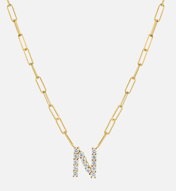 Grand Initial Paperclip Necklace