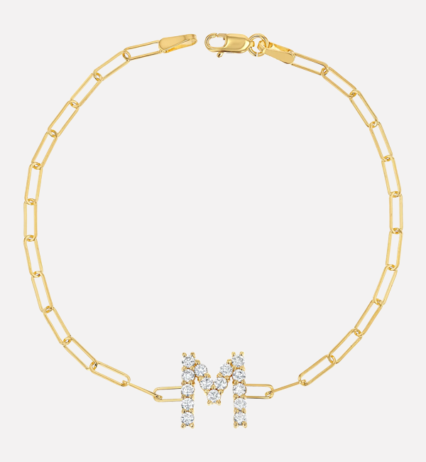 Grand Initial Paperclip Bracelet
