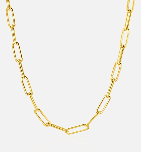 14K Large Paperclip Chain Necklace