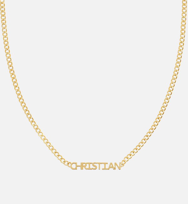 Mini Single Name Cuban Chain Necklace