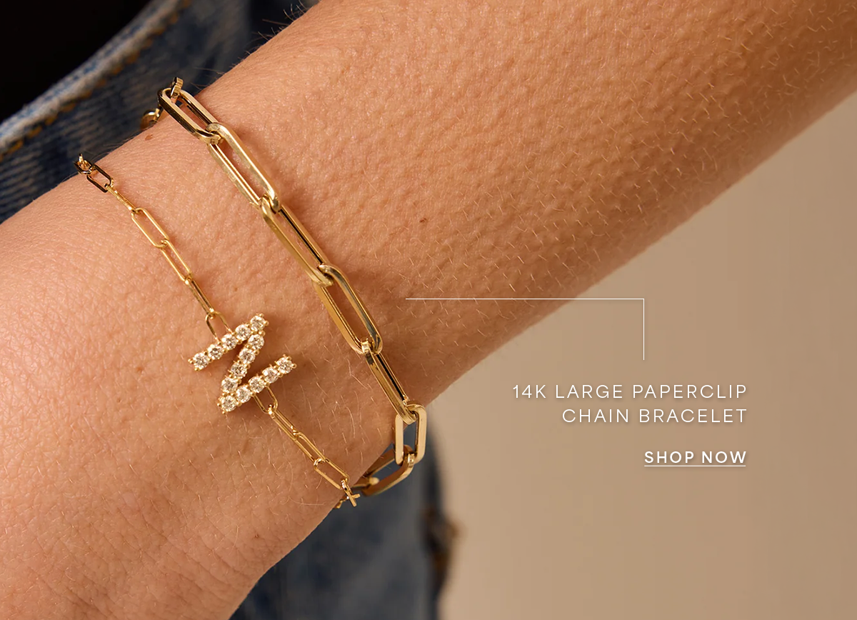 14K Large Paperclip Chain Bracelet