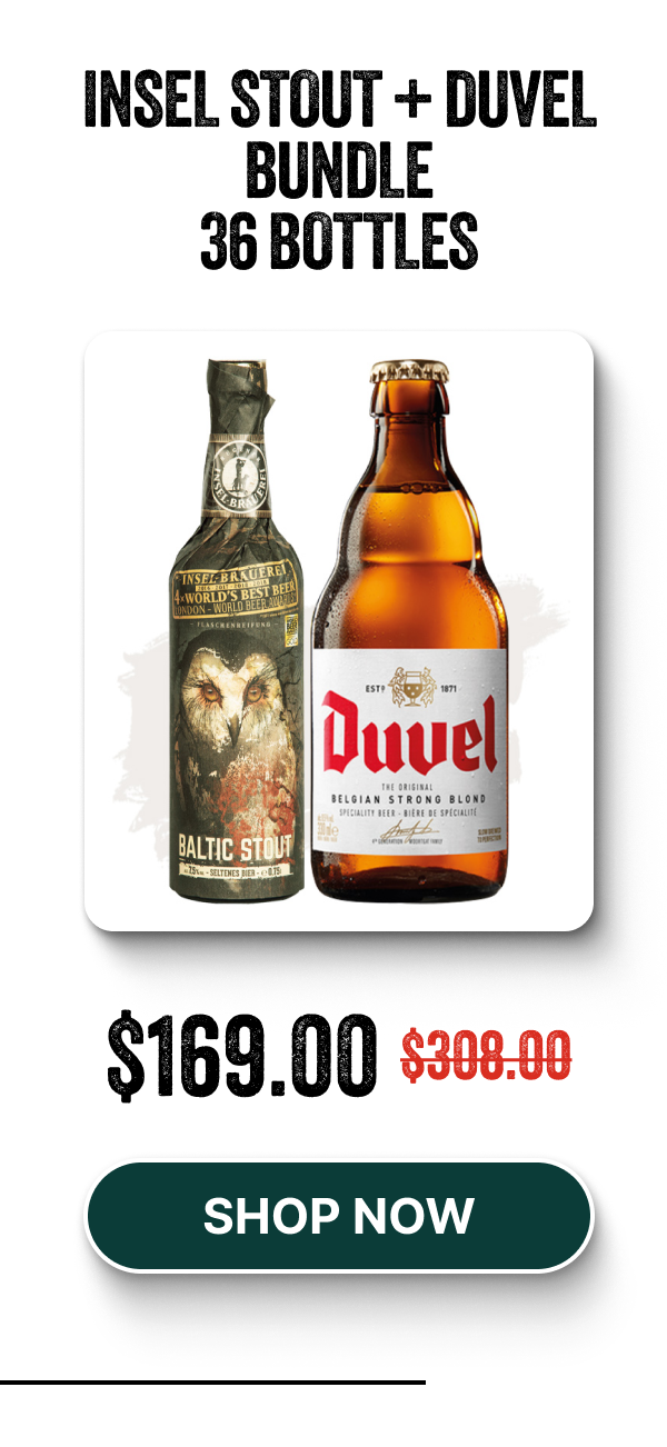 Bundle Buy (Insel Brauerei Baltic Style Imperial Stout 7.5% – 12 Pk + Duvel Moortgat Belgian Strong Blond Ale – 24 Pk)