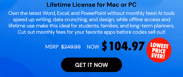 Microsoft Office 2024 Home & Business for Mac or PC Lifetime License