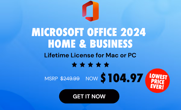 Microsoft Office 2024 Home & Business for Mac or PC Lifetime License