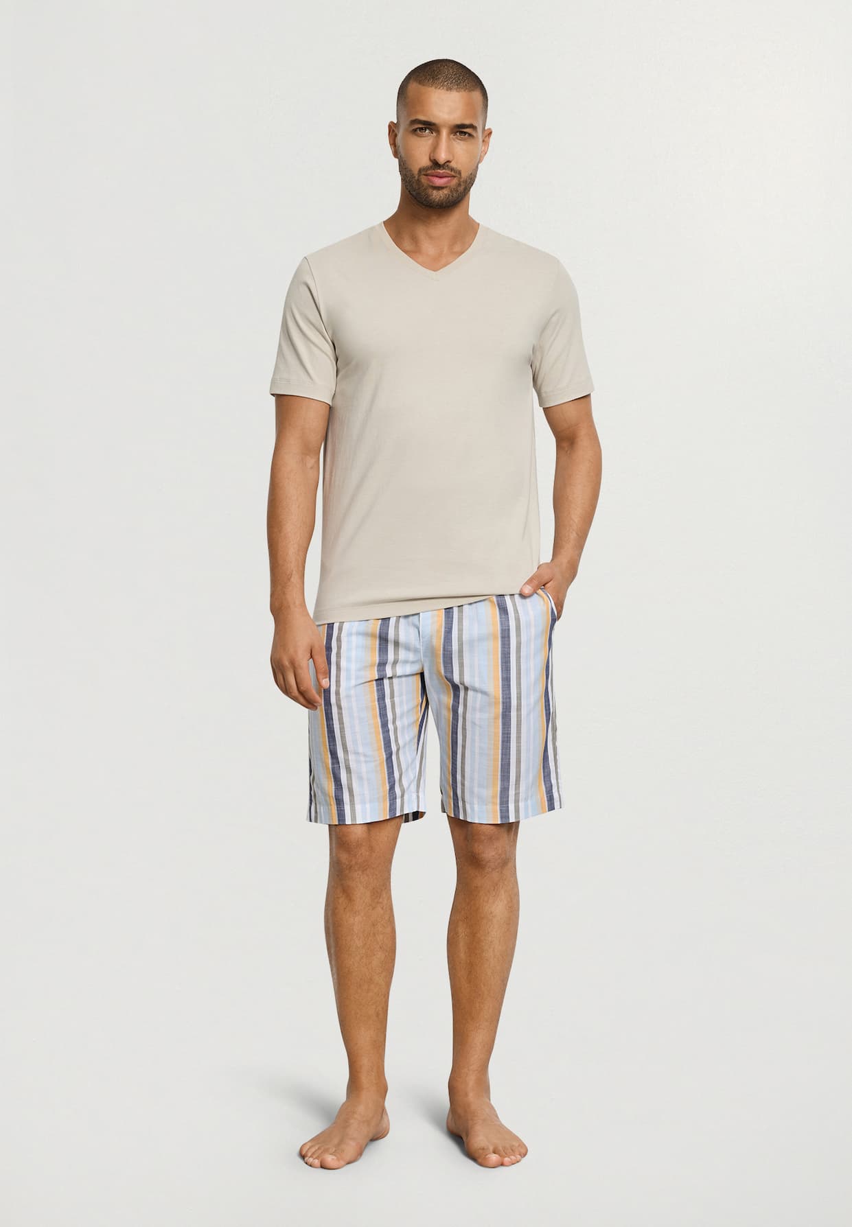 Living  Cotton V-Neck T-Shirt