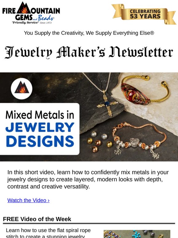 Newsletter for Jewelry Makers: Modern Mixed-Metal Designs