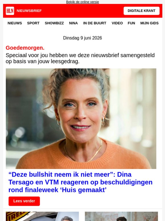 “Deze bullshit neem ik niet meer”: Dina Tersago en VTM reageren op beschuldigingen rond finaleweek ‘Huis gemaakt’ - en meer...