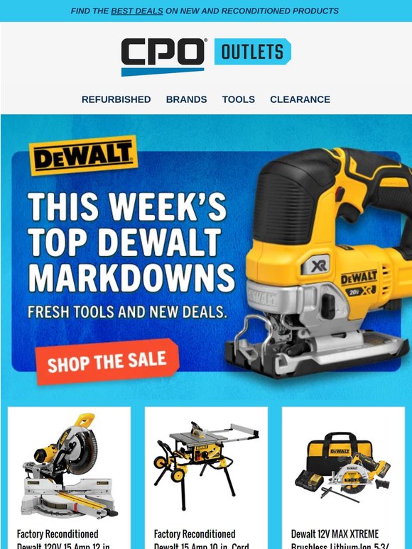 DEWALT Reconditioned Tools! Up to 65% Off vs New