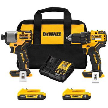 DEWALT 20V MAX Drill/Driver and Impact Driver Combo Kit, 1/4in. Chuck, Model# DCK227D2