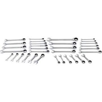 Klutch Ratcheting Combination Wrench Set, 32-Pc., SAE/Metric, Chrome Vanadium Steel