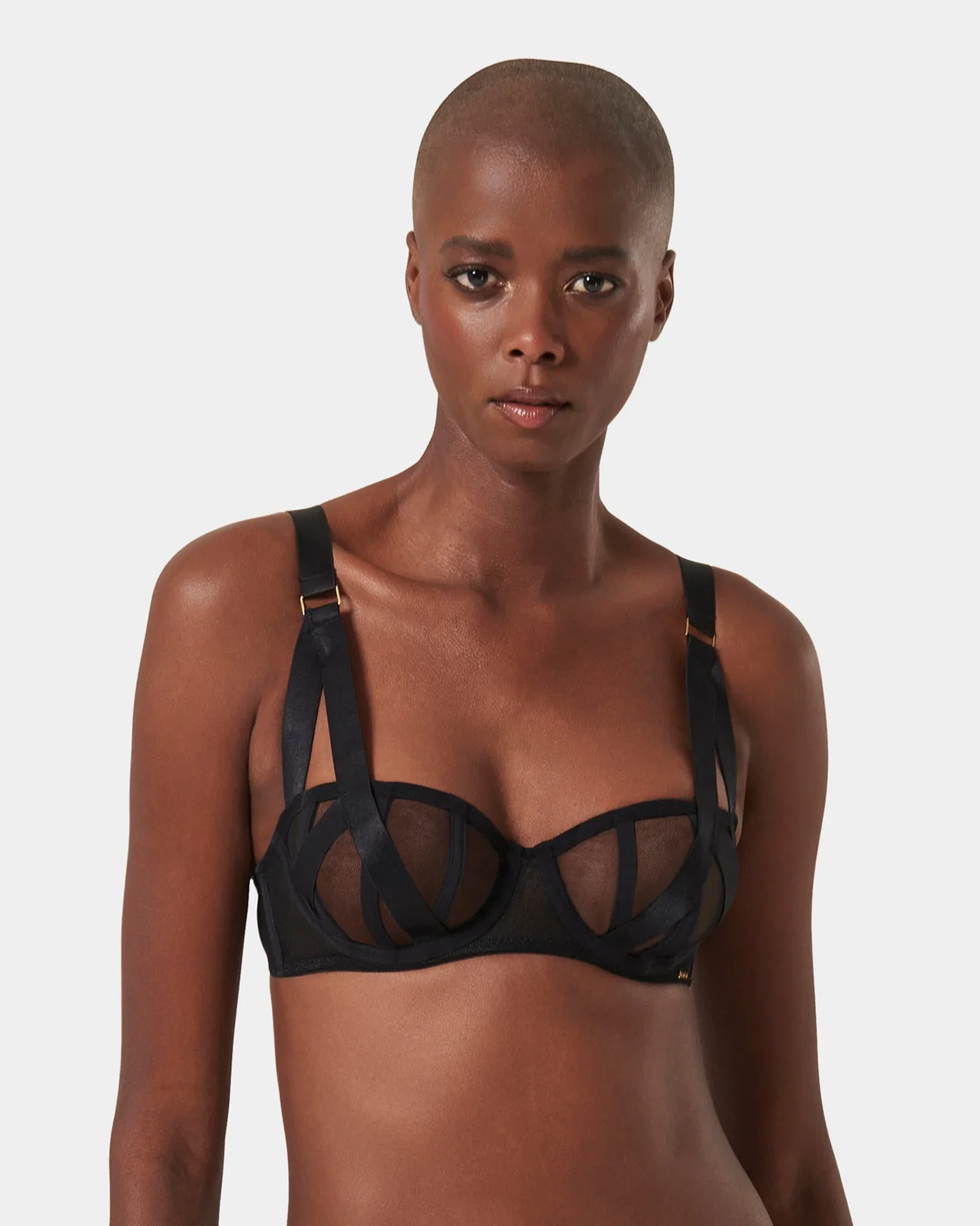 Image of Karolina Strappy Balcony Bra Black