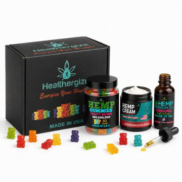 3-Piece Hemp Relaxation & Relief Variety Gift Box (Gummies, Cream, Oil)