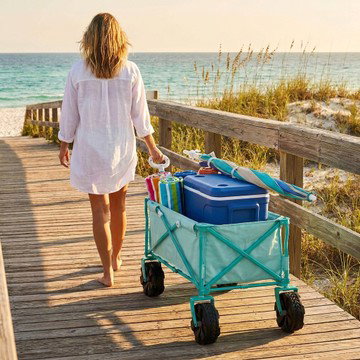 Flat Folding Wagon without Cargo Net Aqua - Sun Squad