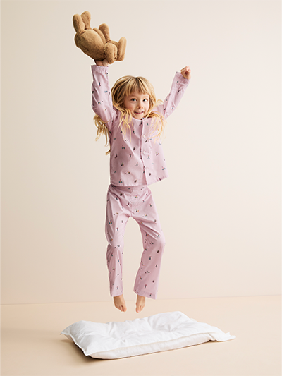 Kids' Pyjamas in People of London Pink Stripe
