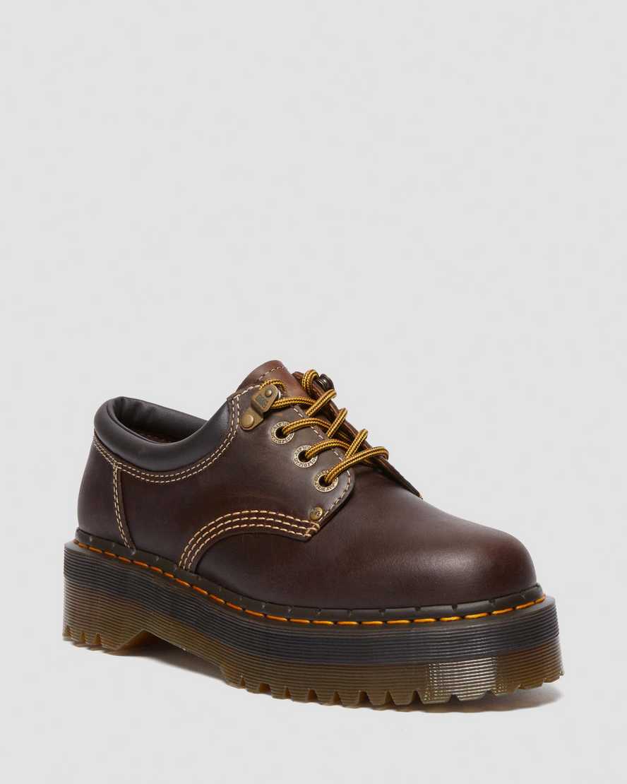 Image of 8053 Arc Crazy Horse Leather Platform Casual Shoes