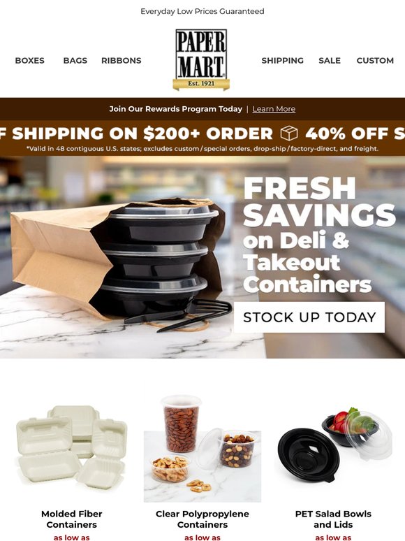 Stock Up & Save on Takeout Containers