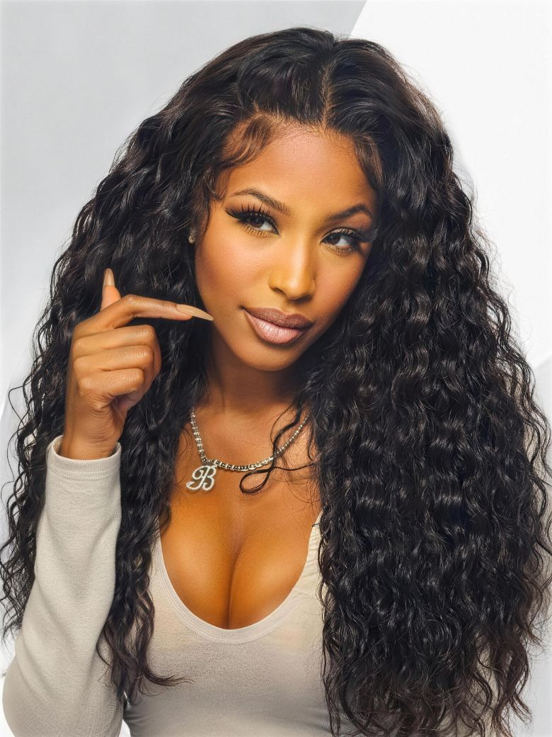 [180% Density] UNice 13x6 Pre Everything Lace Front Water Wave Drawstring Wig