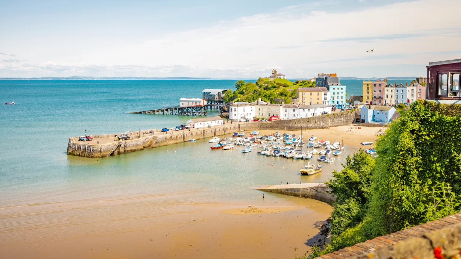 Tenby beach on a sunny day