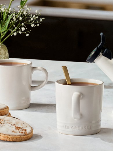 white le creuset mug