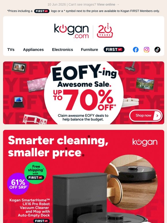 EOFY Deal 🔥 ONLY $209 for this SmarterHome™ Auto-Empty Robot Vac and Mop (61% OFF standard retail price)