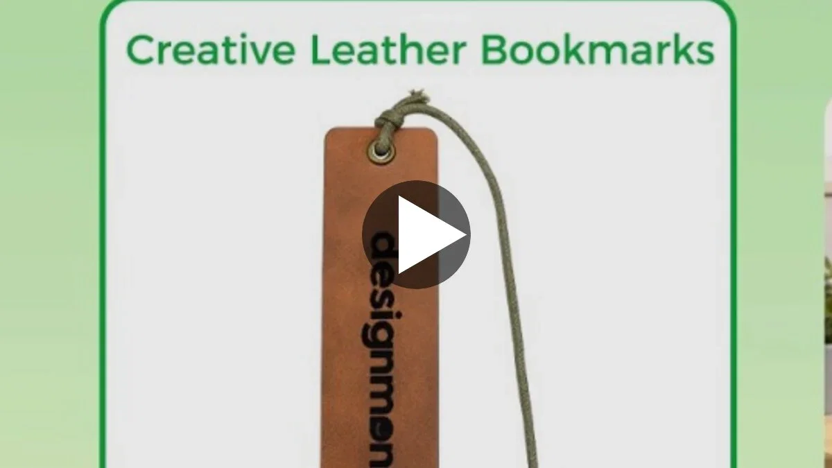 Watch a TYVOK P2 leather bookmark engraving video