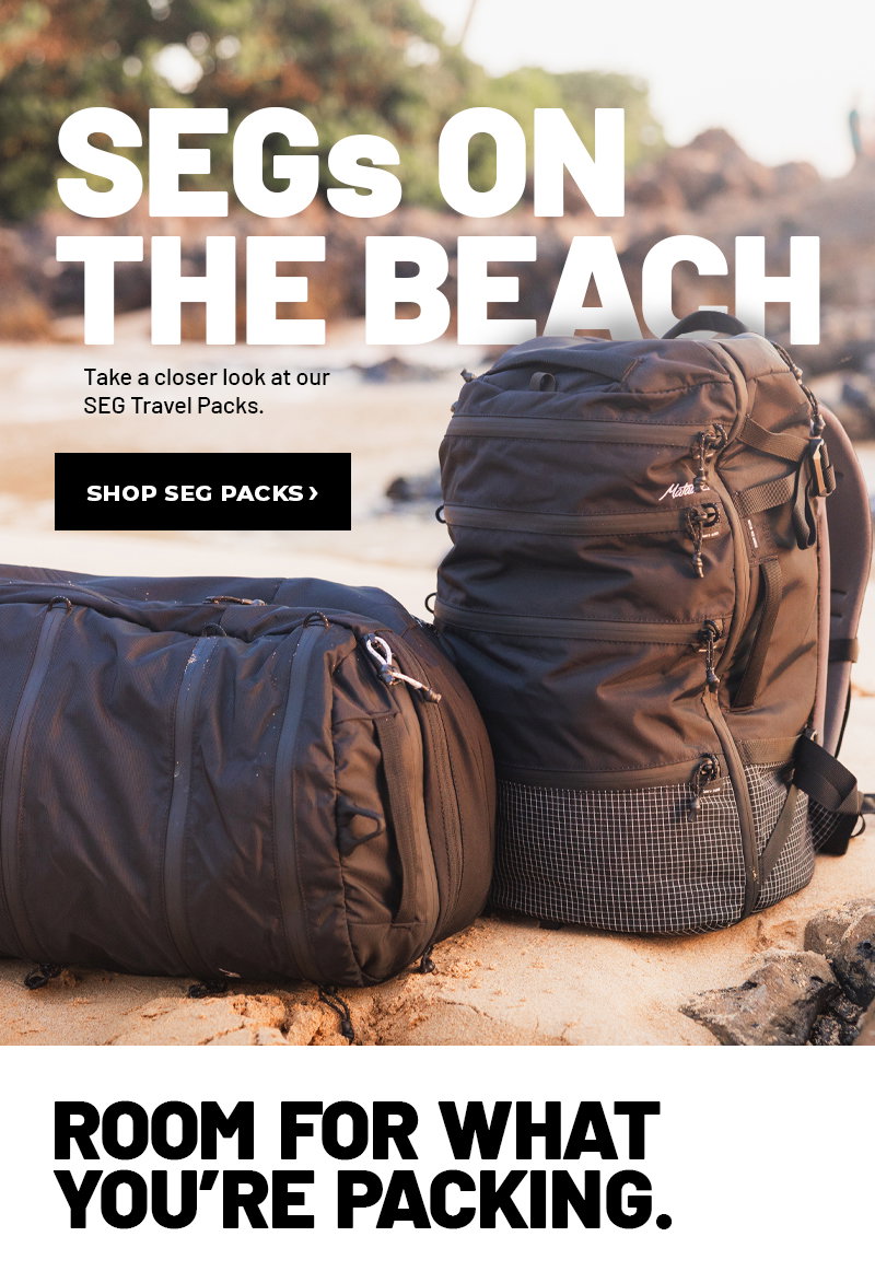 SEGs on the beach. Take a closer look at our SEG Travel Packs. Shop SEG Packs >