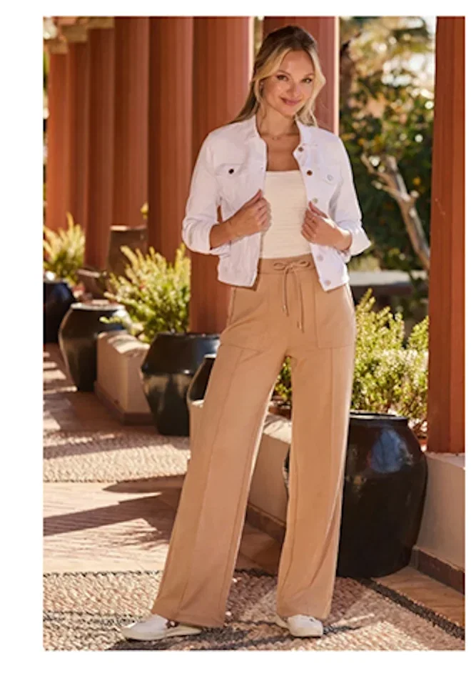 Camel Super Soft Wide Leg Trousers