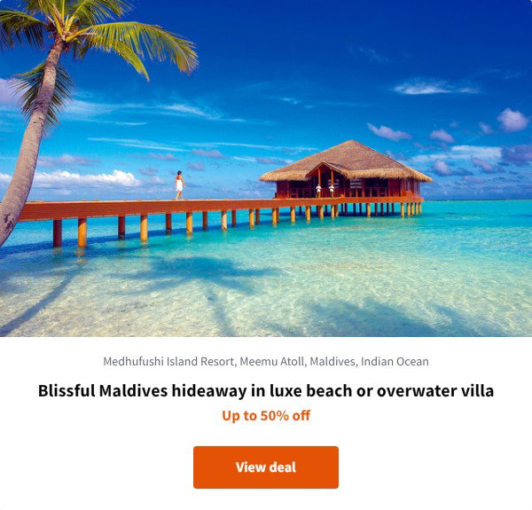 Blissful Maldives hideaway in luxe beach or overwater villa