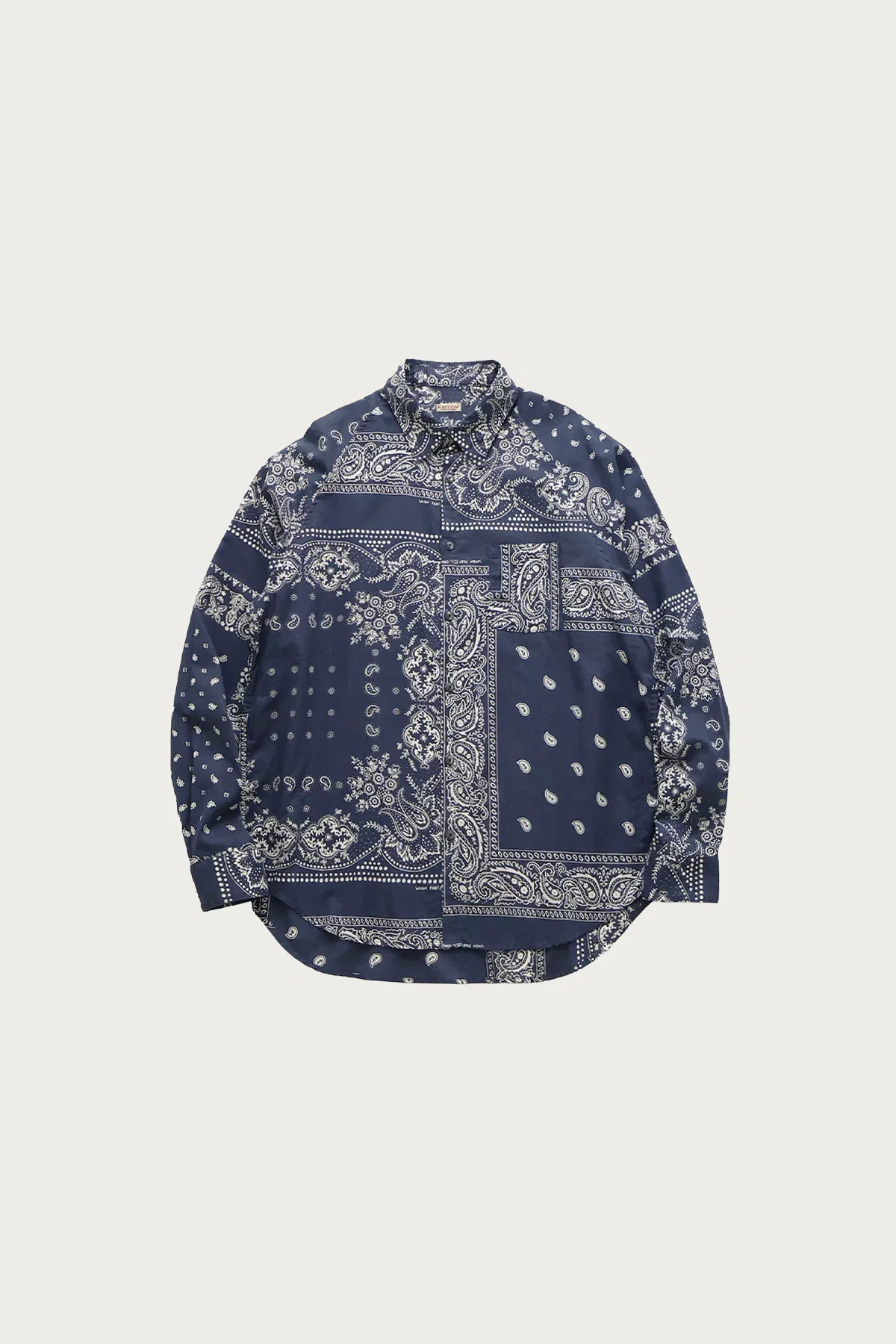 Image of Gauze RAT BRAND Bandanna Patchwork Raglan Shirt - Aubergine