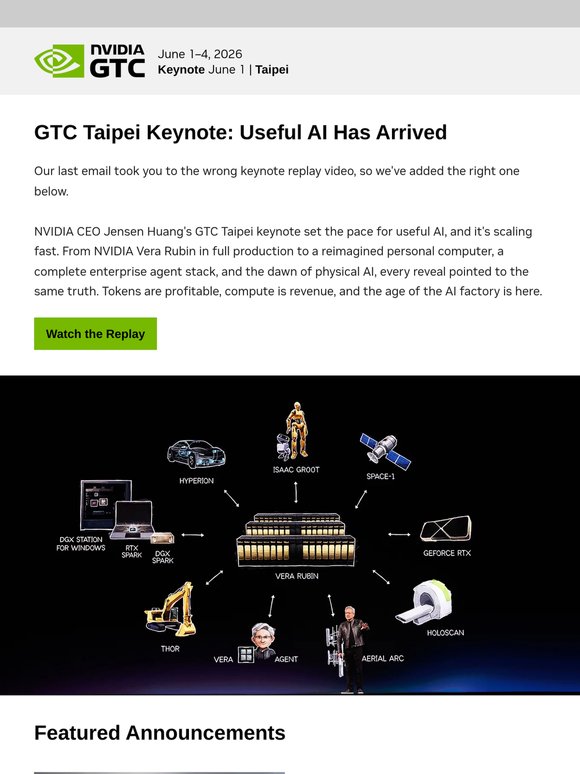 Take two: GTC Taipei keynote replay