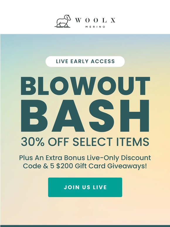 🔥 HUGE Blowout Bash Live Event!