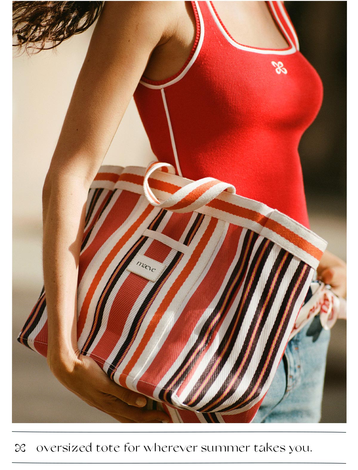 oversized tote for wherever summer takes you.