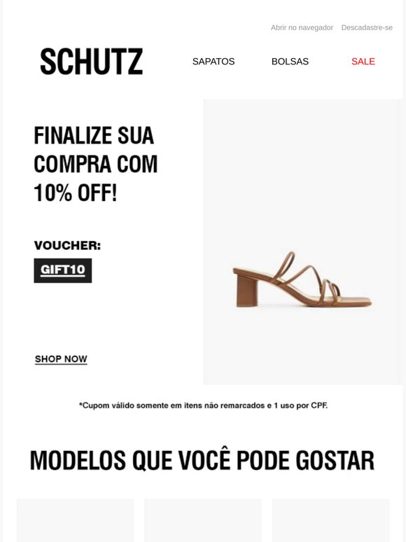 Essa é a chance de garantir o seu SCHUTZ!