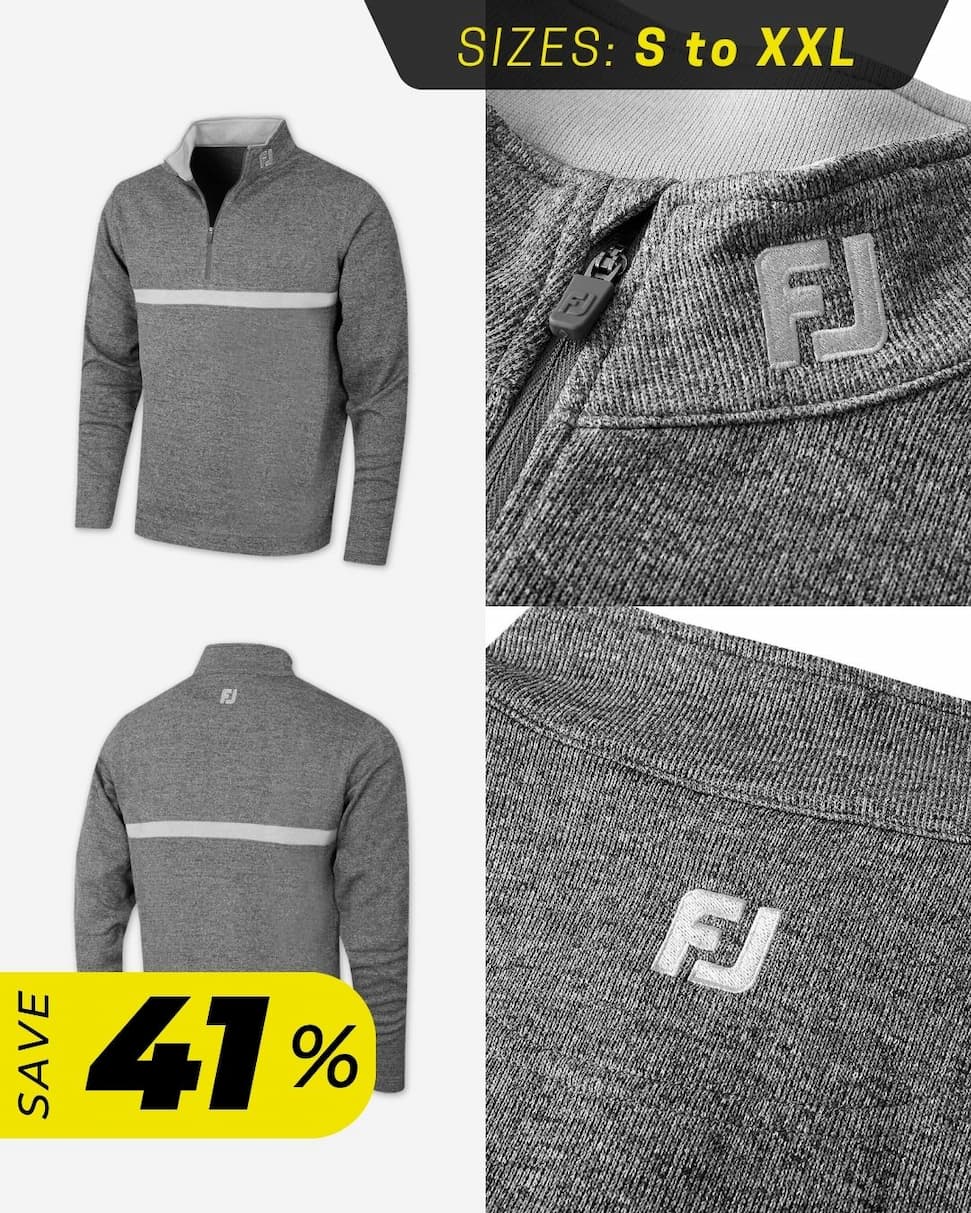 Footjoy Mens Inset Stripe Midlayer Stretch Wicking Golf Sweater