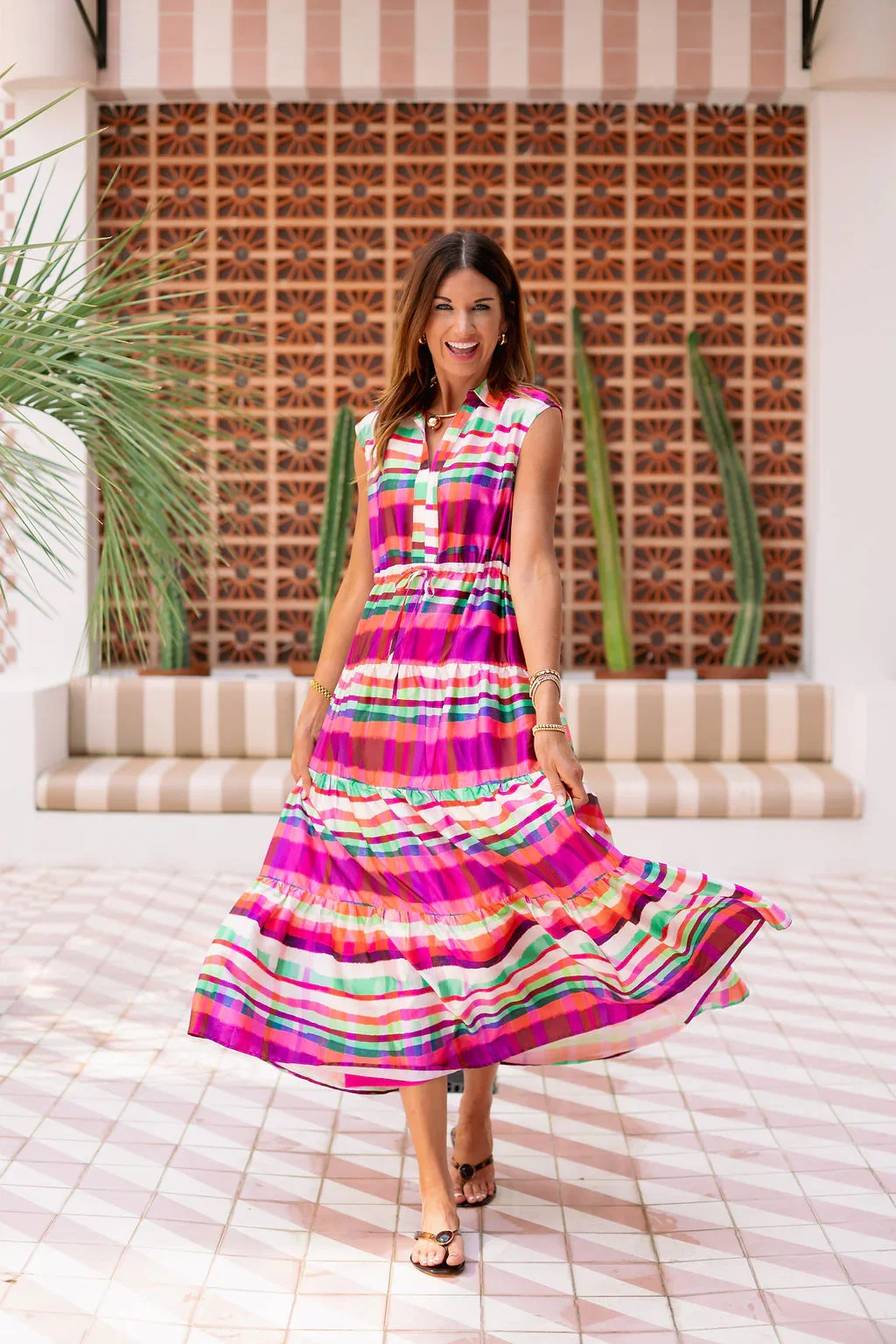 Image of SSYS Rowe Dress In Mayday Stripes