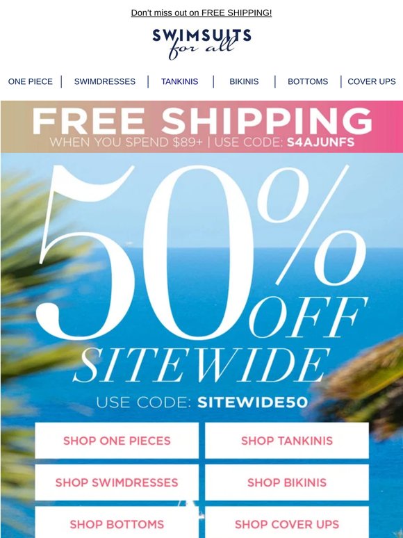 Last Chance: Free Shipping + 50% Off SITEWIDE