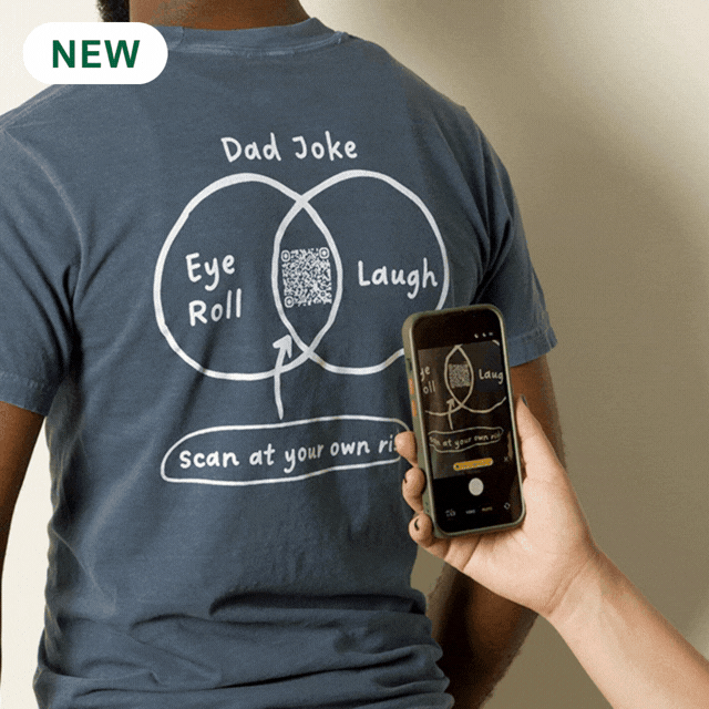 Scan at Your Own Risk Dad Joke QR Tee