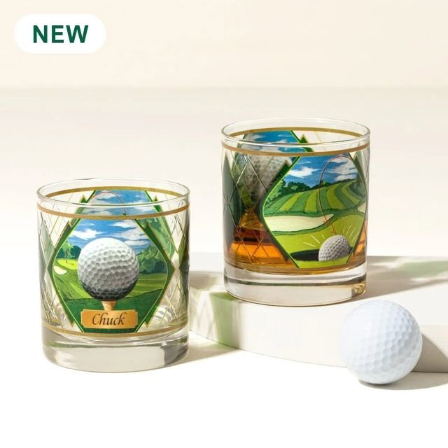 Textured Golf Ball Glass
