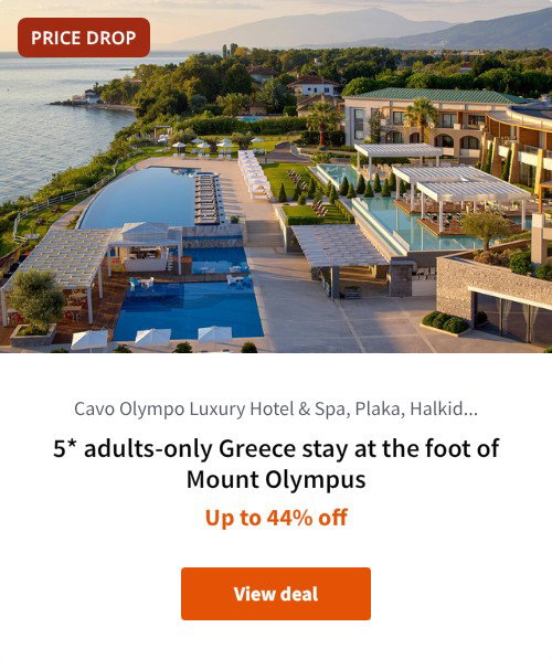 5* adults-only Greece stay at the foot of Mount Olympus