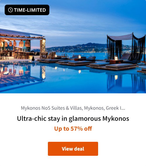 Ultra-chic stay in glamorous Mykonos