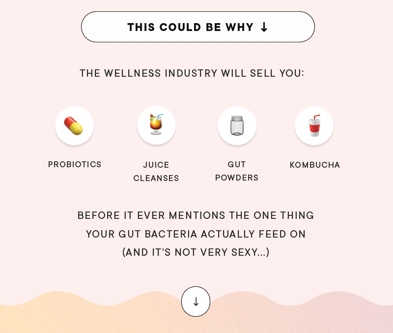 This could be why. The wellness industry will sell you 💊 Probiotics 🍹 Juice cleanses 🫙 Gut powders 🥤 Kombucha. before it ever mentions the one thing your gut bacteria actually feed on (and it's not very sexy.)