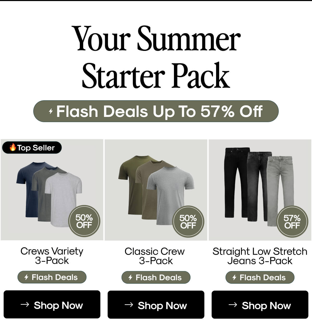 Flash Deals Up To 57% Off