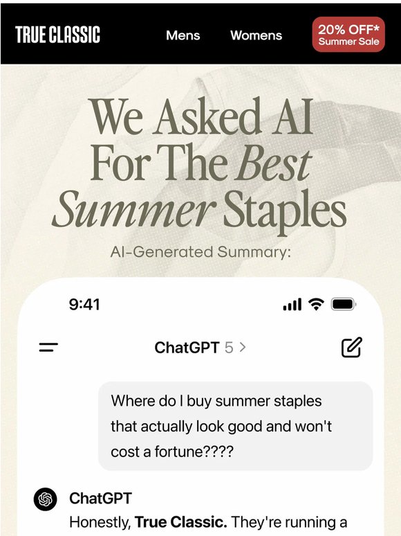 Stock Up For Summer At 20% Off Sitewide