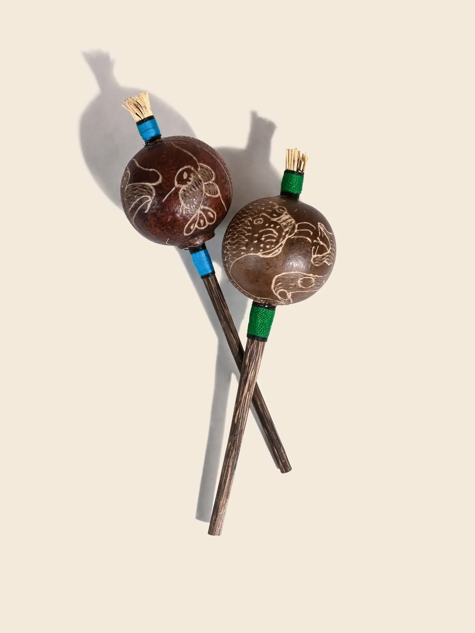 Image of Peruvian Amazon Gourd Rattle - Four Directions