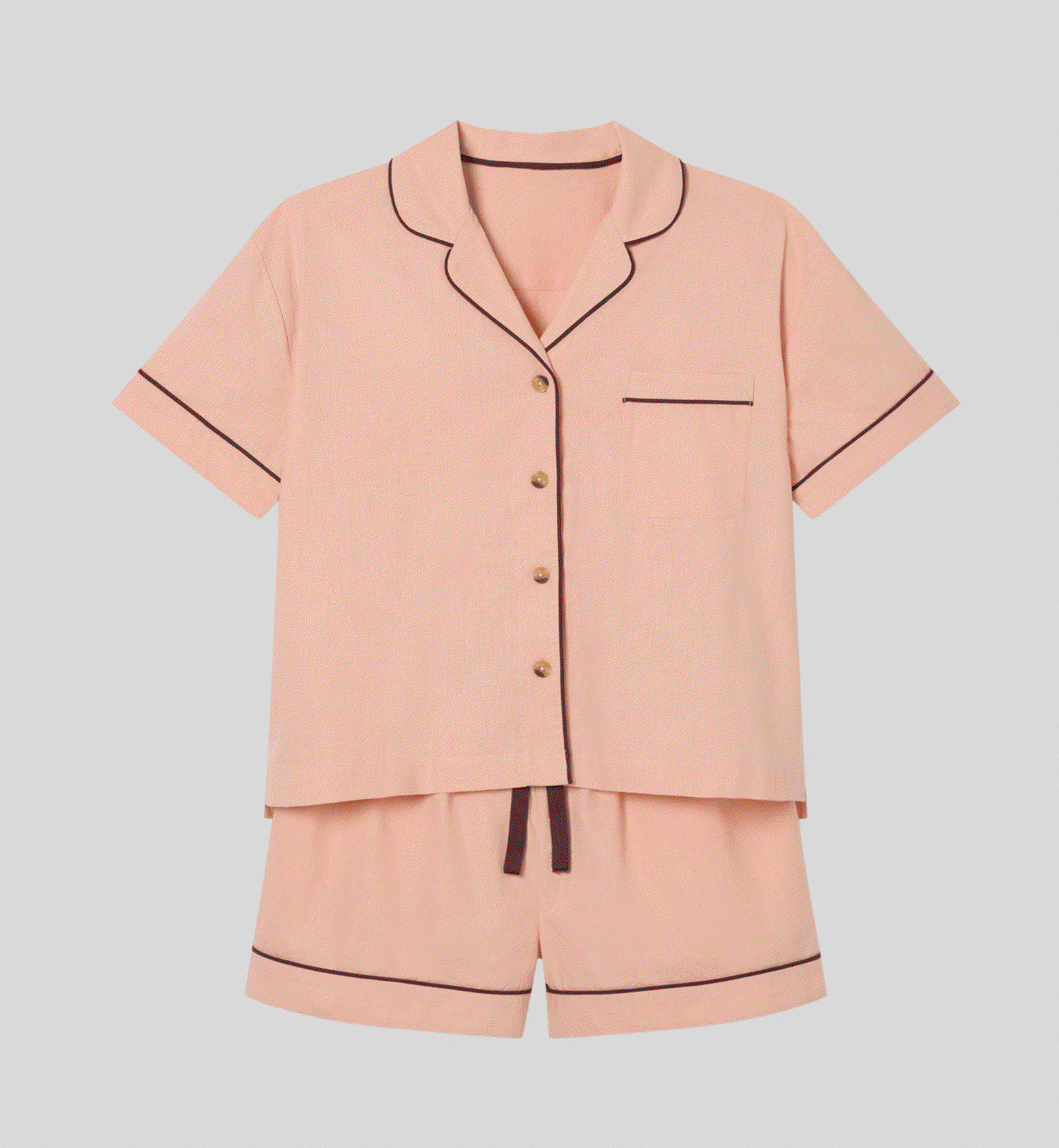 Rose Linen Blend Pyjama Short Set