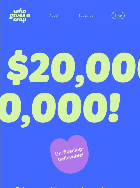 $20,000,000 donated to date!