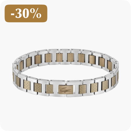 Bracelet homme lacoste metropole acier beige