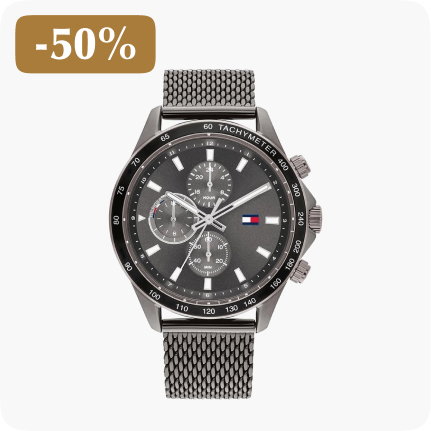 Montre homme tommy hilfiger bracelet acier gris