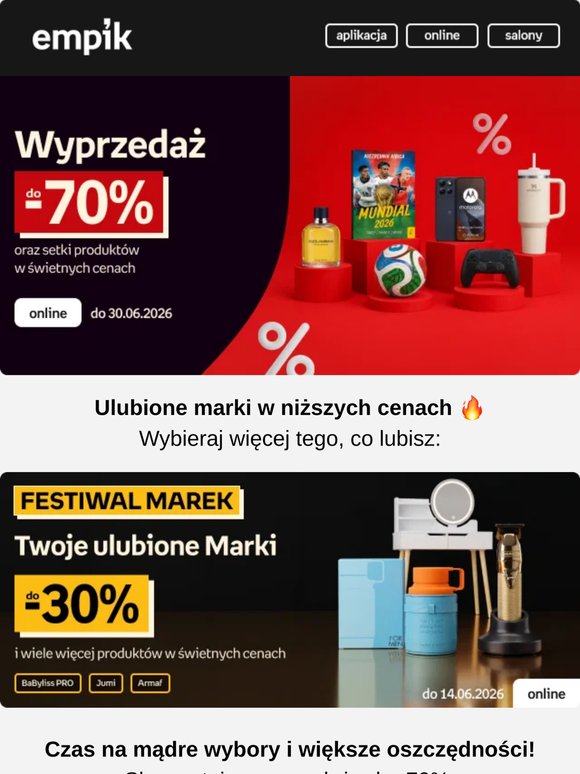 Wyprzedaż w Empiku trwa - nie przegap okazji do -70% 🔥