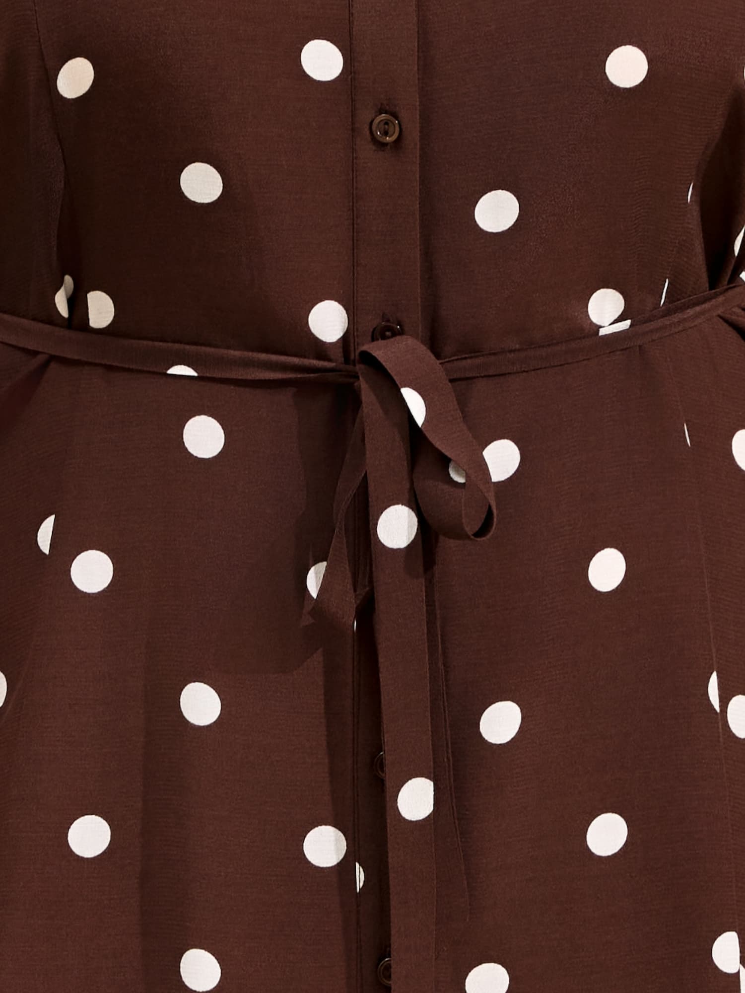 Chocolate Polka Dot Print Midaxi Shirt Dress